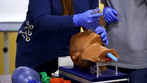 Emergency Training For Children Stock Footage 143426569