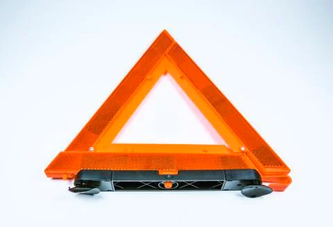 Emergency triangle on white background. Stock Photos