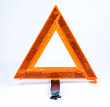 Emergency triangle on white background. Stock Photos