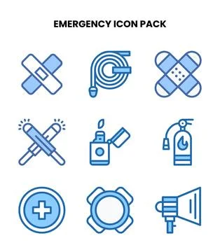 Emergency Two Colour Scalable Icons Pack Stock Illustration