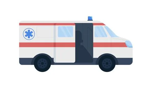 Emergency vehicle flat color vector object Illustrazione stock
