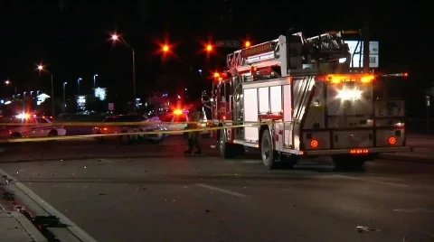 Emergency vehicles at crash Stock Footage 759264