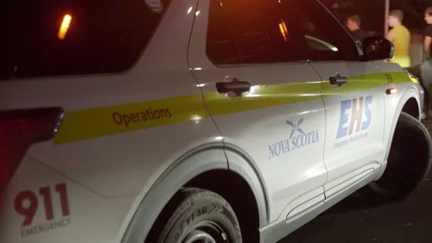 Emergency Vehicles at Night Stock Footage 217446855
