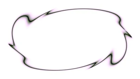 Emerging black horizontal oval circular neon lines forming a closed frame. .. Stock Footage 270315589