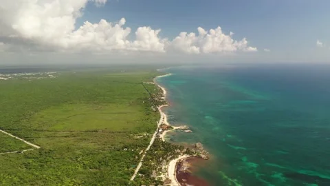 Emerging from the Clouds: A Heavenly Descent to Tropical White Sands 動画素材 137428366