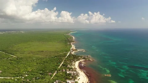 Emerging from the Clouds: A Heavenly Descent to Tropical White Sands Stock-Footage 137428373