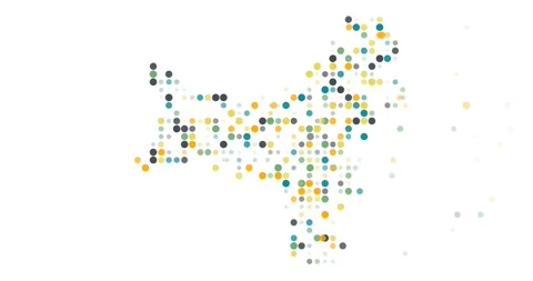 Emerging Dot Pattern as Vibrant Christmas Island Country Silhouette Stock Footage 316085526