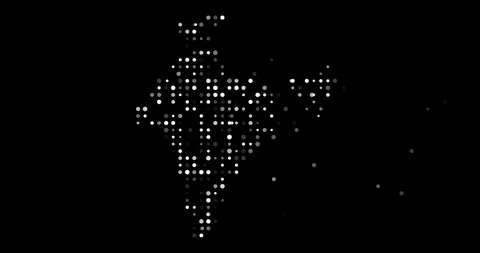 Emerging Dot Pattern as Vibrant India Country Silhouette Stock Footage 316298466