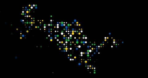 Emerging dots create Uzbekistan map in abstract animation Stock Footage 317496573