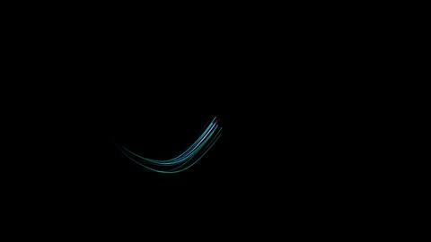Emerging glowing rainbow color infinity sign on black background from many lines Stock Footage 119647795