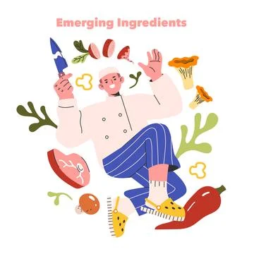 Emerging Ingredients. Flat Vector Illustration Stock Illustration