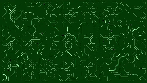 Emerging lines on green computer circuit board Stock Footage 147204390