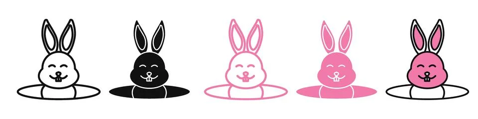 Emerging Rabbit Icon for Easter Greetings and Cute Pet Celebrations Illustrazione stock