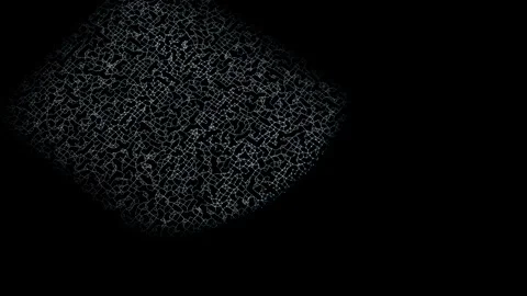 Emerging speck starting illuminated crackled pattern spreading across black Stock Footage 339722189