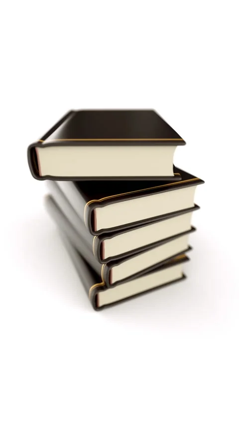 Emerging stack of books on white background Stock Footage 271227844