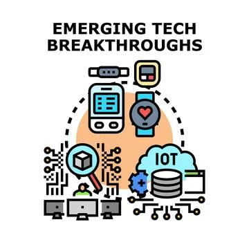 Emerging tech breakthroughs driving digital innovation concept 스톡 일러스트