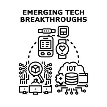 Emerging tech breakthroughs driving digital innovation concept Stock Illustration