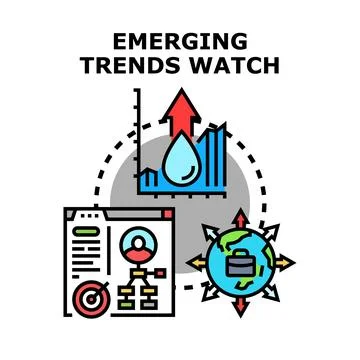 Emerging trends data analysis global business insights Stock Illustration