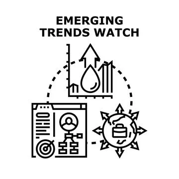 Emerging trends data analysis global business insights Stock Illustration