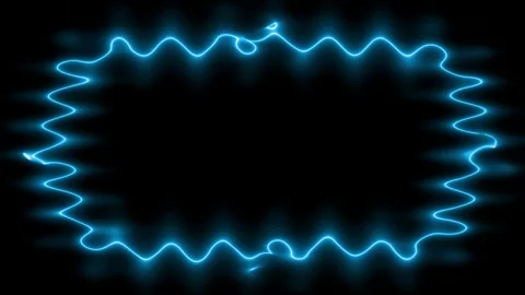 Emerging wavy blue vertical rectangular neon wavy closed lines forming a fr.. Stock Footage 270315772