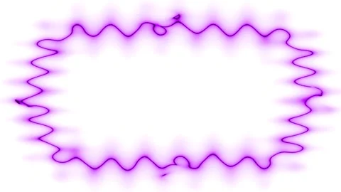 Emerging wavy pink horizontal rectangular neon long forming a closed frame... Stock Footage 270315580