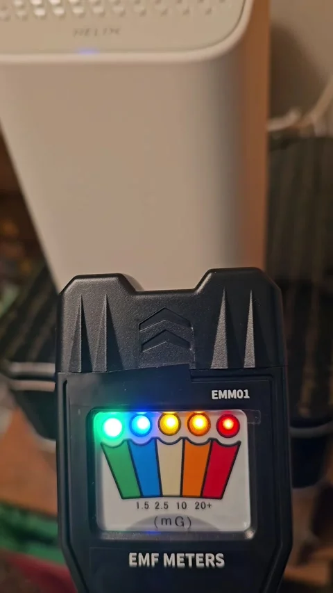 EMF meter measuring wifi device. Stock Footage 261625219