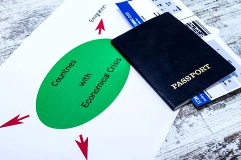 Emigration is a consequence of economical crisis Stock Photos