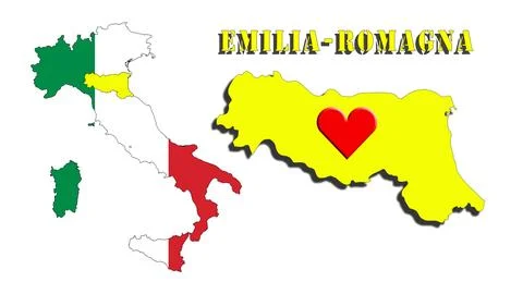 Emilia Romagna in the heart, bad weather, solidarity from all over Italy to Stock Illustration