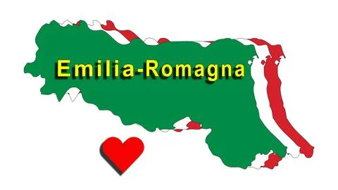Emilia Romagna in the heart, bad weather, solidarity from all over Italy to Stock Illustration