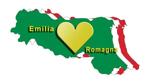 Emilia Romagna in the heart, bad weather, solidarity from all over Italy to Stock Illustration