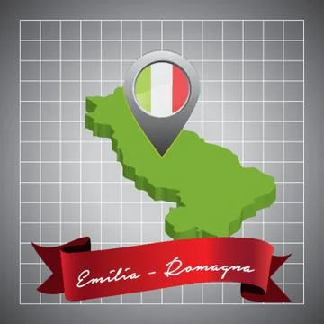 Emilia-Romagna Map With Map Pointer Stockillustratie