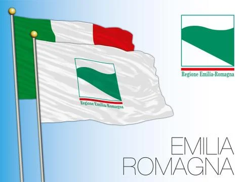 Emilia Romagna regional flag and coat of arms, Italy Ilustración de archivo