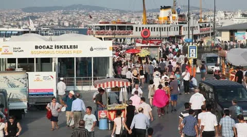 Eminonu pier Stock Footage