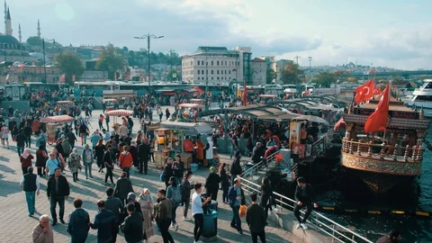 Eminonu Square, Istanbul, Turkey Stock Footage