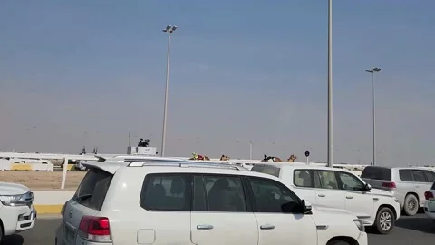 Emirate Camel Takes a Spill Video stock 231127983