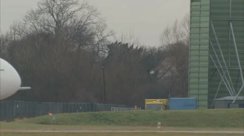 Emirates A380 drives through frame 1920x1080 Stock Footage 1004414