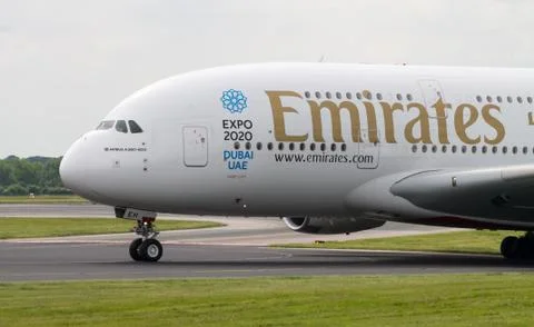 Emirates A380 Foto stock