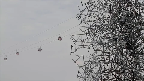 EMIRATES AIR-LINE CABLE CAR LONDON ENGLAND Stock Footage 83553743