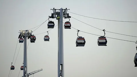 Emirates Air Line cable car, London, United Kingdom. Stock Footage 94982588
