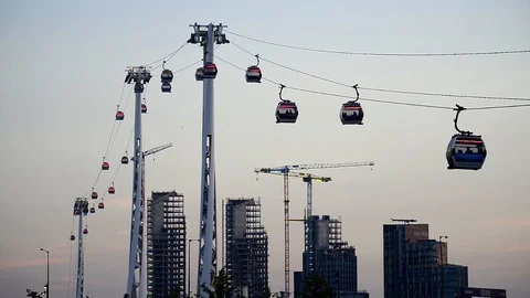 Emirates Air Line cable car, London, United Kingdom. Stock Footage 94982616
