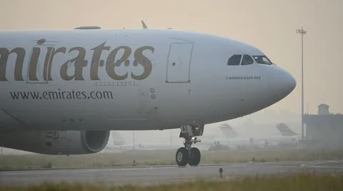 Emirates Airlines Airbus 330 @ 1080p Stock Footage