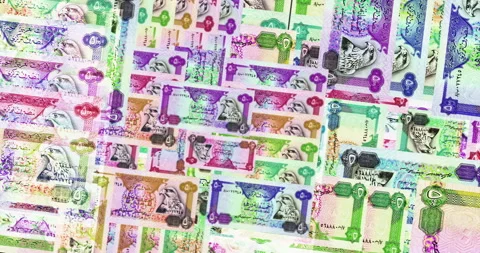 Emirates Dirham Dubai AED banknotes abstract color mosaic pattern Stock Footage 243015098