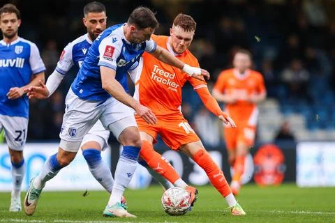Emirates FA Cup First Round Gillingham v Blackpool Stock Photos
