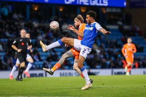 Emirates FA Cup First Round Gillingham v Blackpool Stock Photos