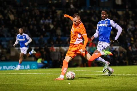 Emirates FA Cup First Round Gillingham v Blackpool Stock Photos