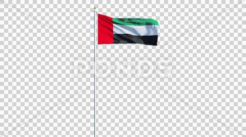 Emirates flag, long shot, isolated with alpha channel Stock Photos