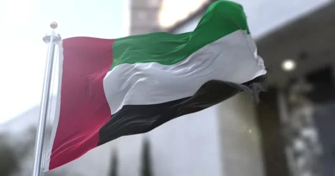 Emirates-flag-waving-seamless-loop-4k-60fps Stock Footage 331385330