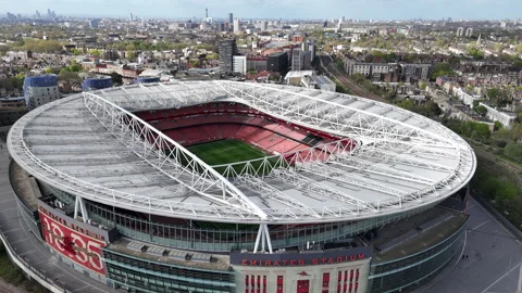 Emirates Stadium aerial. Vídeo Stock 332983611