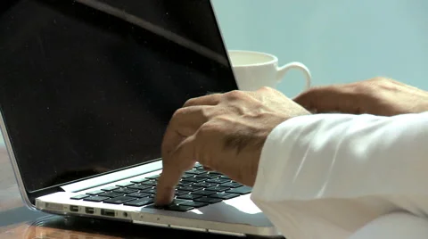 Emirati business male Dubai financial insurance growth economy laptop technology Stock Footage