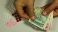 Emirati Dirham AED, Counting Drugs and Money, Health Care, Colorful Pills HD Footage